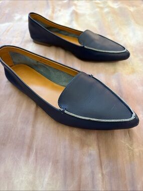 J. Crew Navy Leather Loafers 6.5